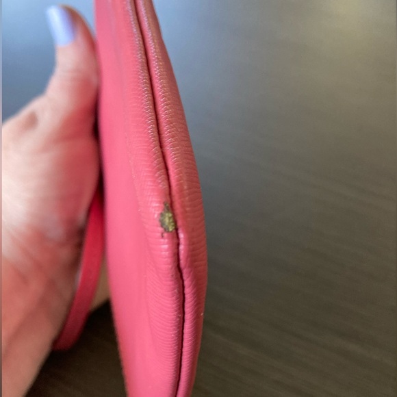 Coach Pink Leather Bow Wristlet - Picture 7 of 11
